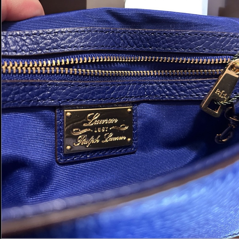 Ralph Lauren Leather Blue Clutch - Picture 9 of 10
